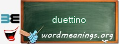 WordMeaning blackboard for duettino